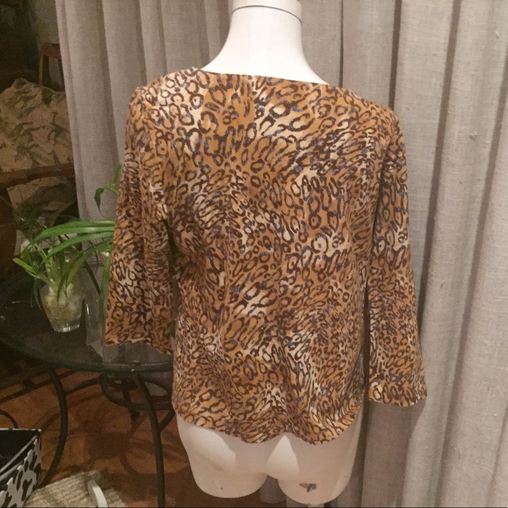 Ruby Rd Embellished Neckline Leopard Print Cotton… - image 5